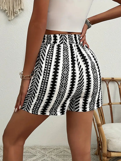 Amielle - Ethnic Print High Waist Shorts