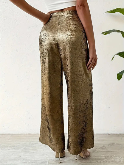 Dara – Metallic Wide Leg Pants