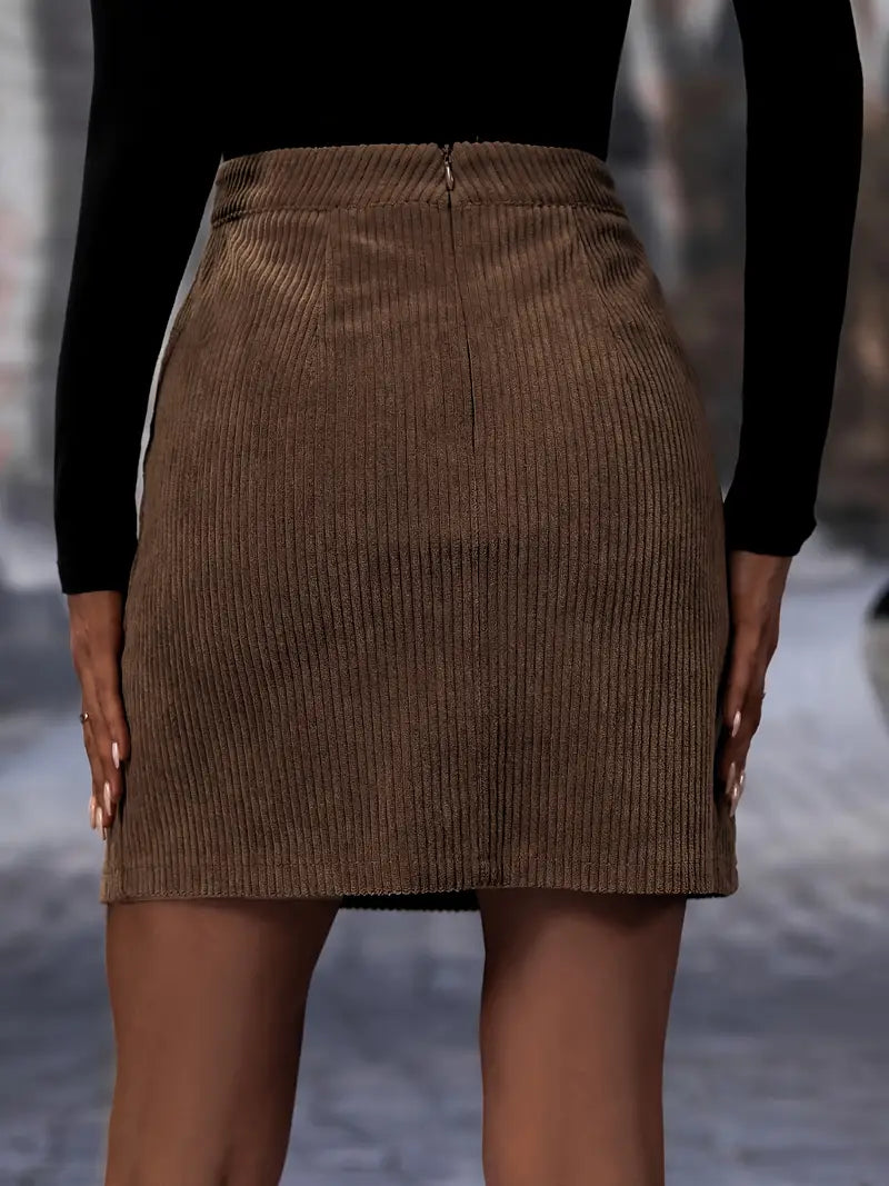 Mila - Ribbed Corduroy Skirt