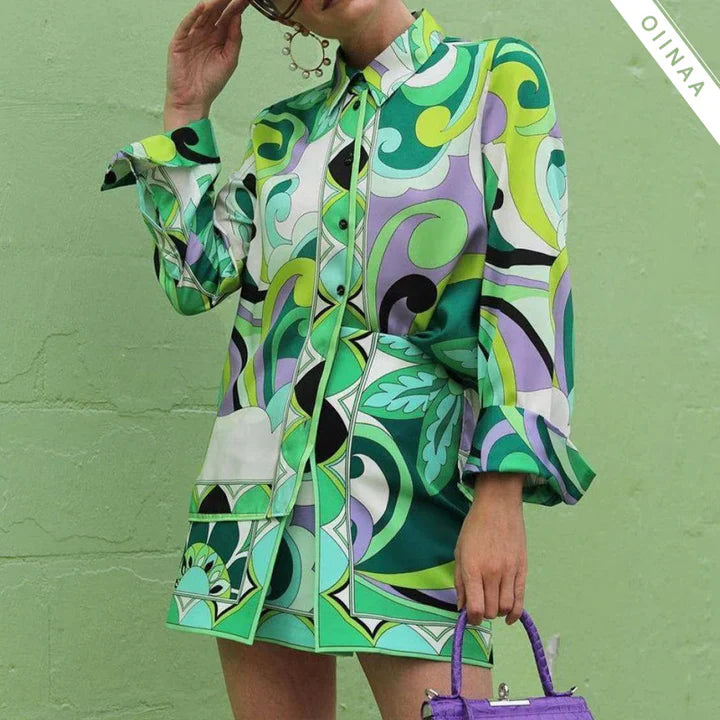 Eula – Geometric Print Fashion Set for Women