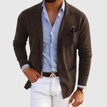 Stylish men's blazer with casual button pockets and lapel collar – Nico