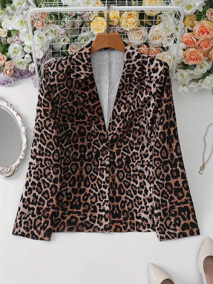 Scarlett – Elegant Leopard Print Blazer