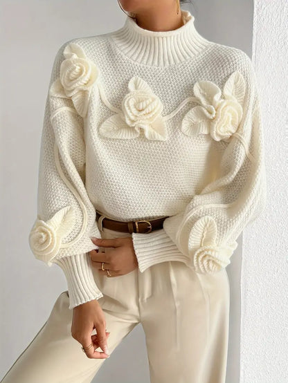 Amihan – Floral Pattern Turtleneck Sweater