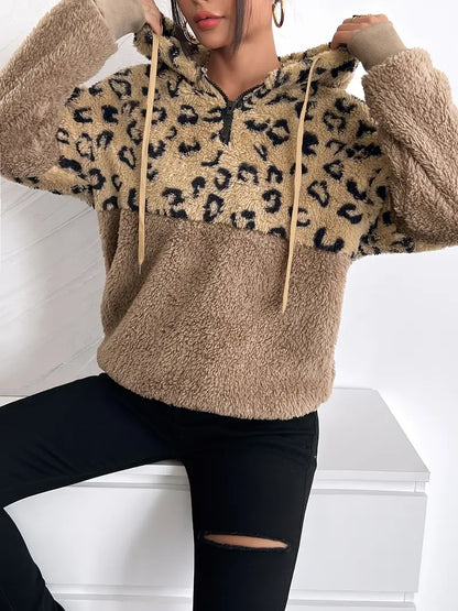 Barkha - Fleece Leopard Print Hoodie