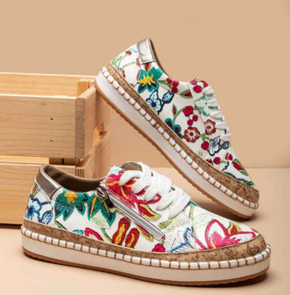 Sandy - Floral Vulcanized Shoes for Women