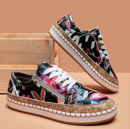 Sandy - Floral Vulcanized Shoes for Women