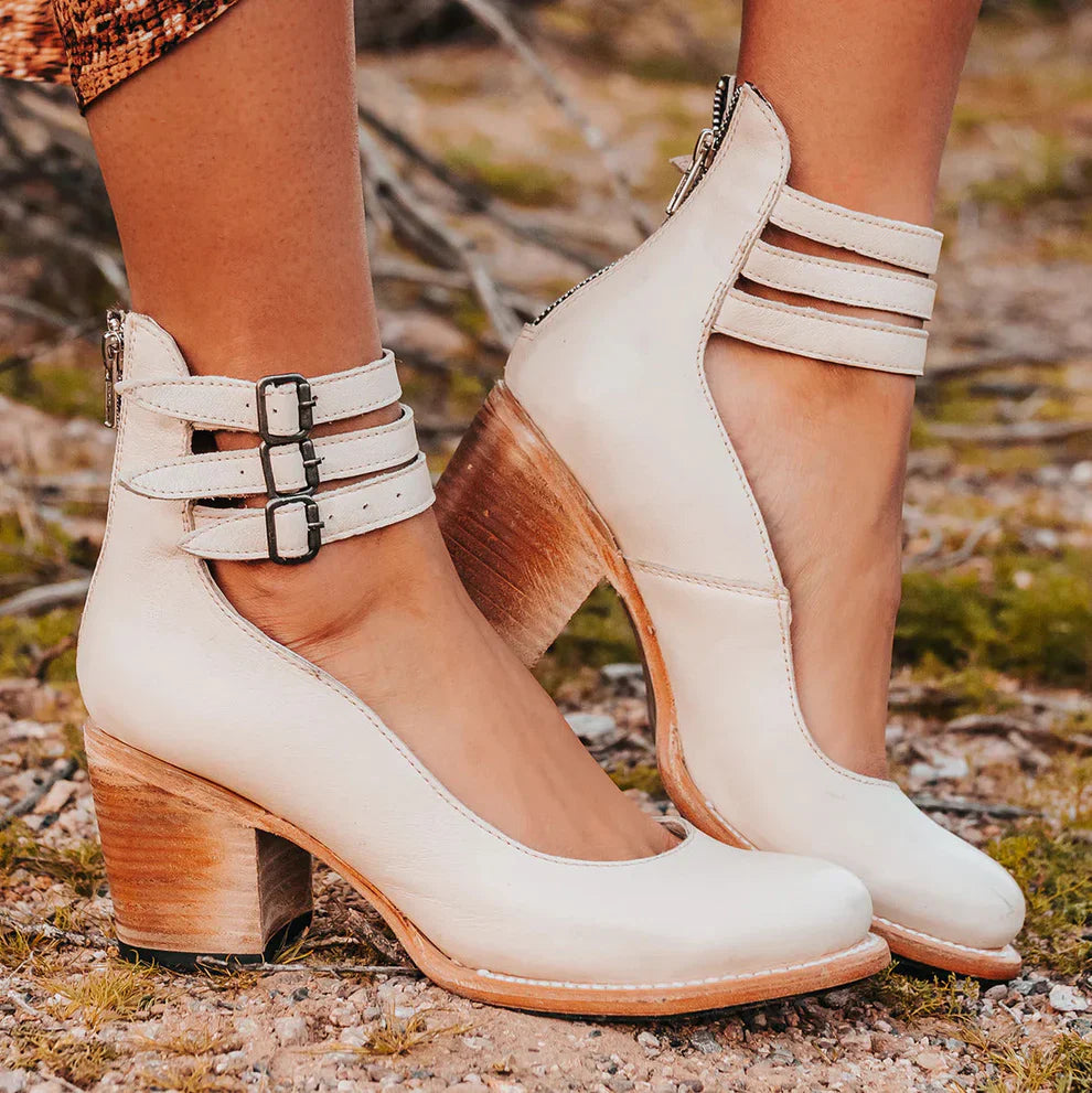 Cosette - Vintage Leather Ankle Strap Sandals