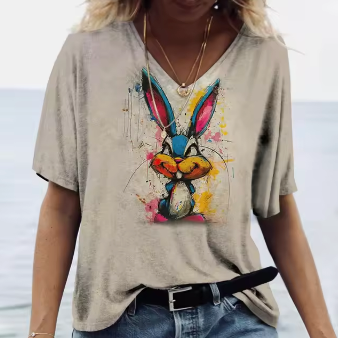 Jasmine – Colorful T-shirts with Rabbit Print