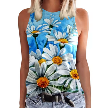 Minsy – Colorful Flowers Sleeveless Top