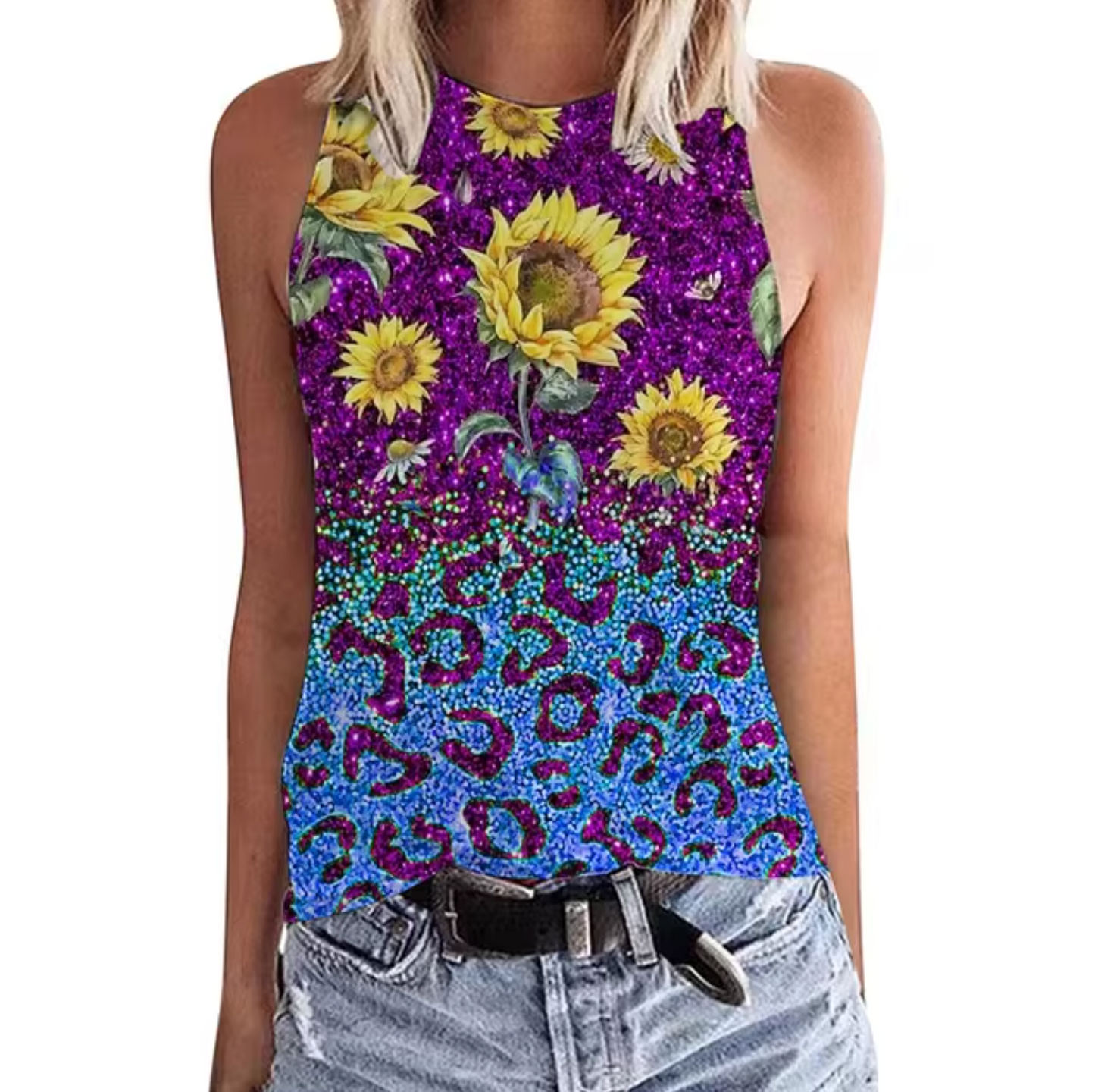 Avrielle – Sunflower Print Tank Top