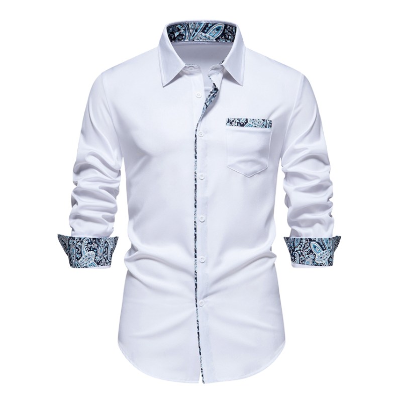 Stretch Long Sleeve Shirt for Men - Ice