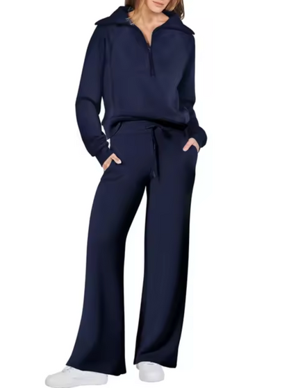 Rona – Collared Sweatshirt and Pants Set