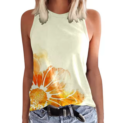 Minsy – Colorful Flowers Sleeveless Top