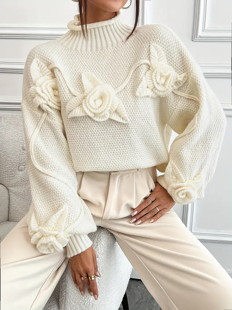 Amihan – Floral Pattern Turtleneck Sweater