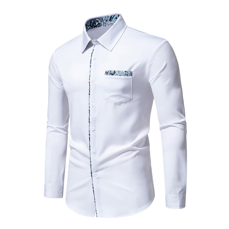 Stretch Long Sleeve Shirt for Men - Ice