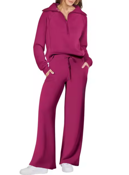 Rona – Collared Sweatshirt and Pants Set