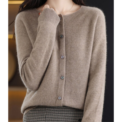 Zuivere - Pure Merino Wool Women's O-Neck Cardigan Sweater