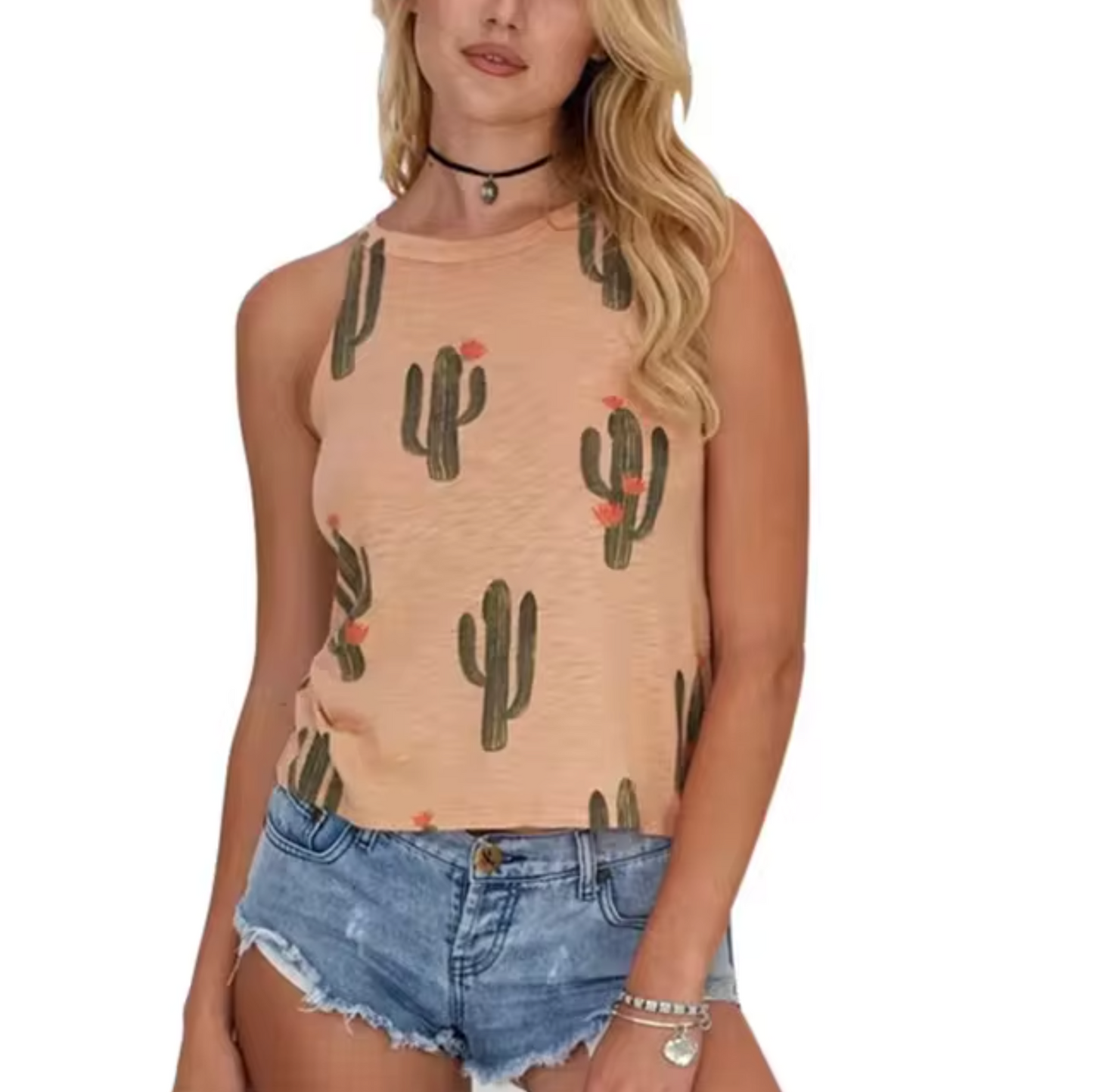 Abriella - Cactus Print Tank Top