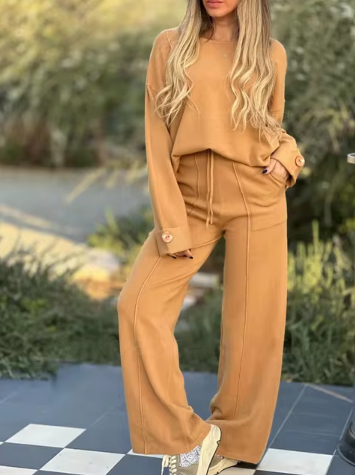 Lori - Long Sleeves and Wide Pants Set