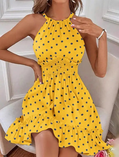 Francine - Sleeveless Halter Mini Dress