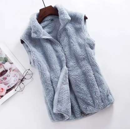 Karen – Sleeveless Velvet Fleece Vest