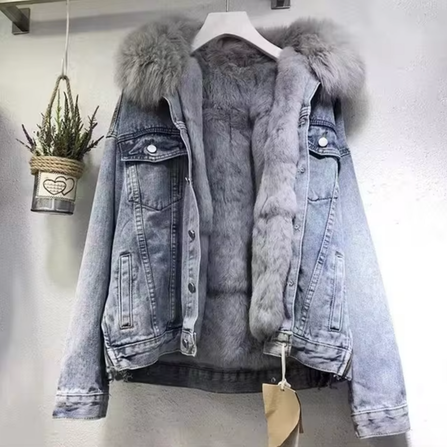 Victoria - Denim Plush Cotton Jacket