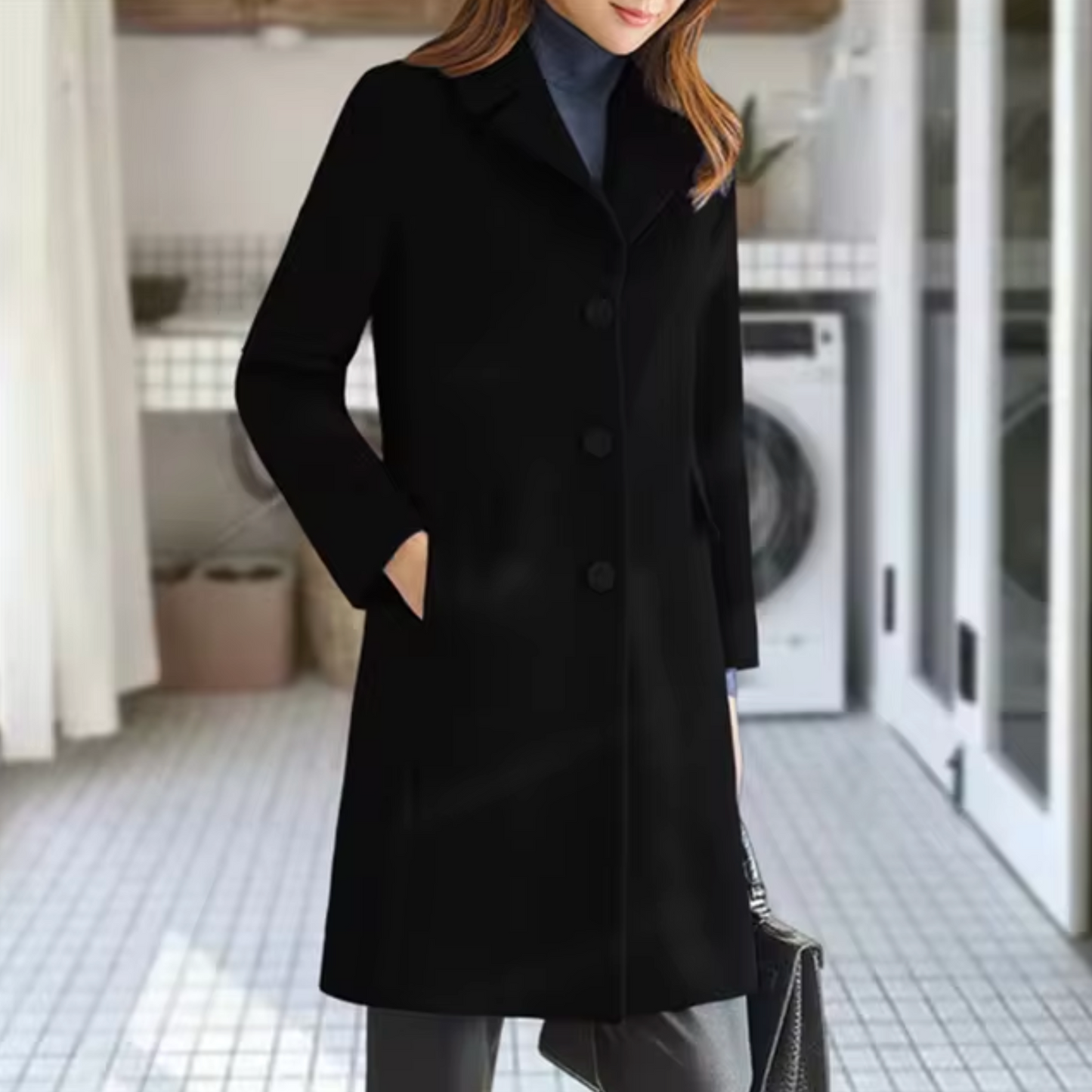 Bernice - Wool Coat with Front Pocket