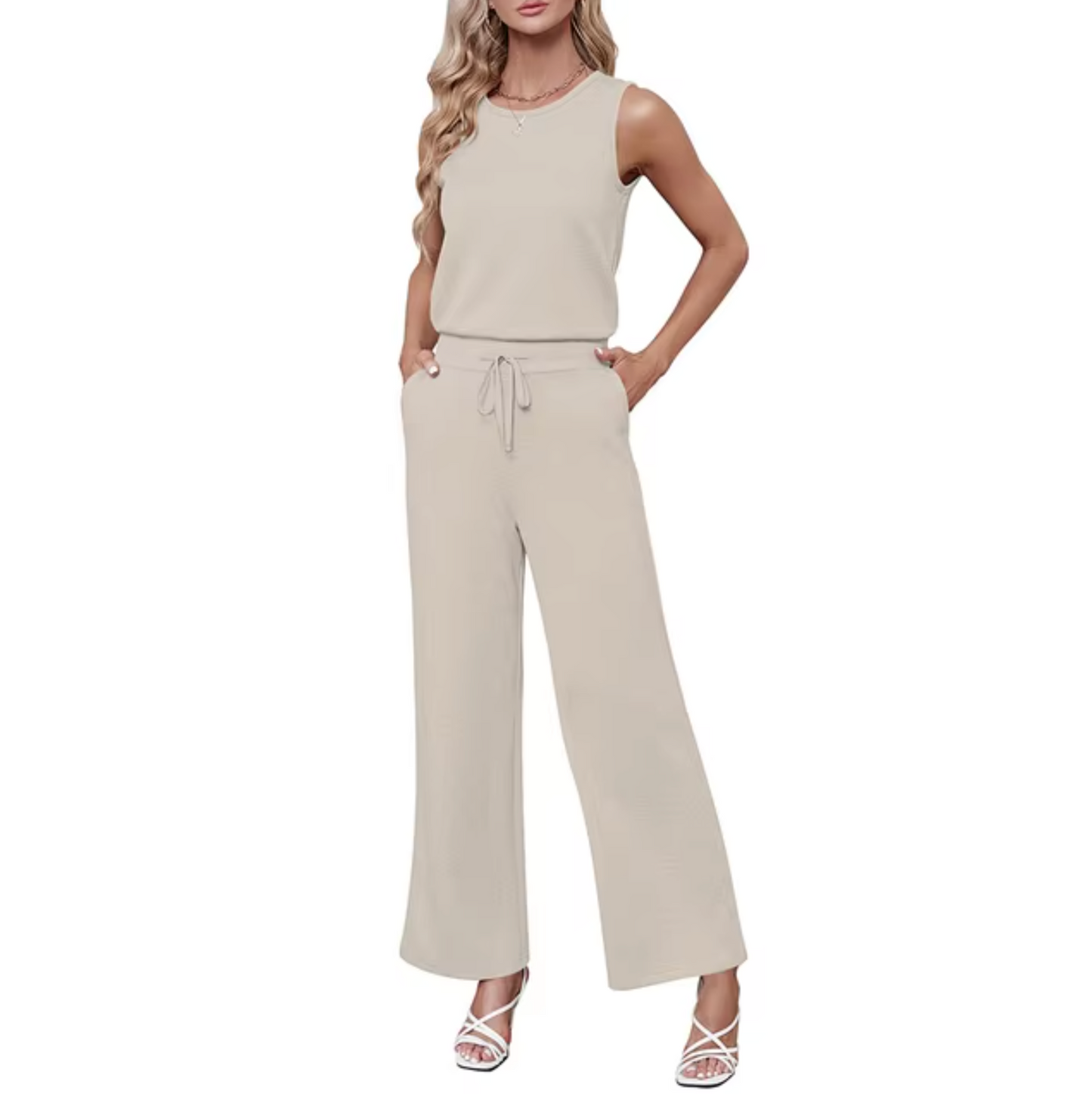 Avery – Sleeveless Round Neck Romper