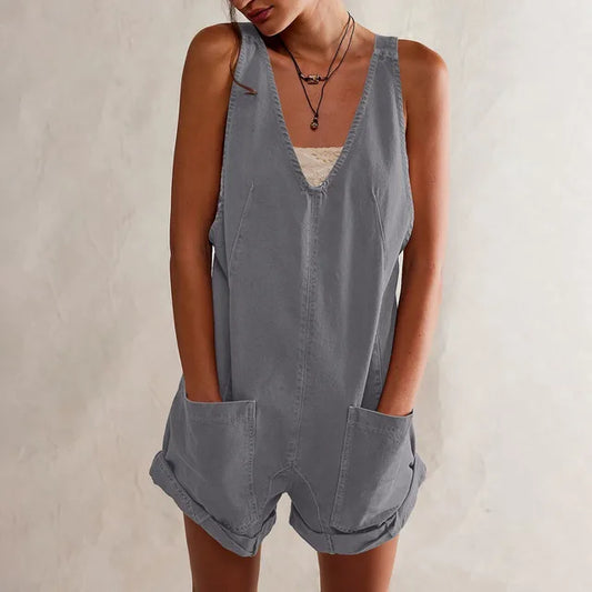 Kris - Sleeveless Romper with Pockets