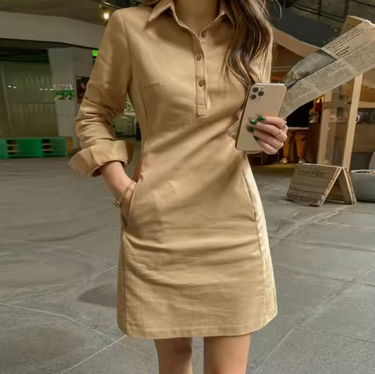 Silva – Long Sleeve Collar Dress