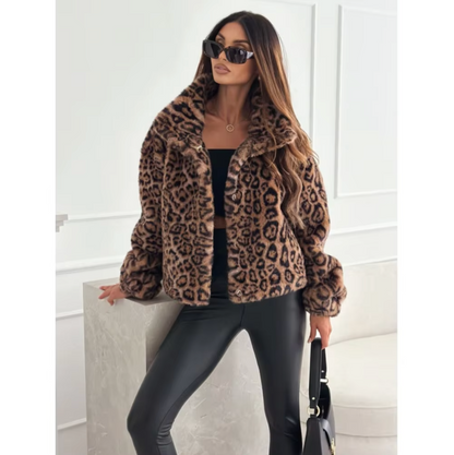 Leocadia – Leopard Print Fur Jacket