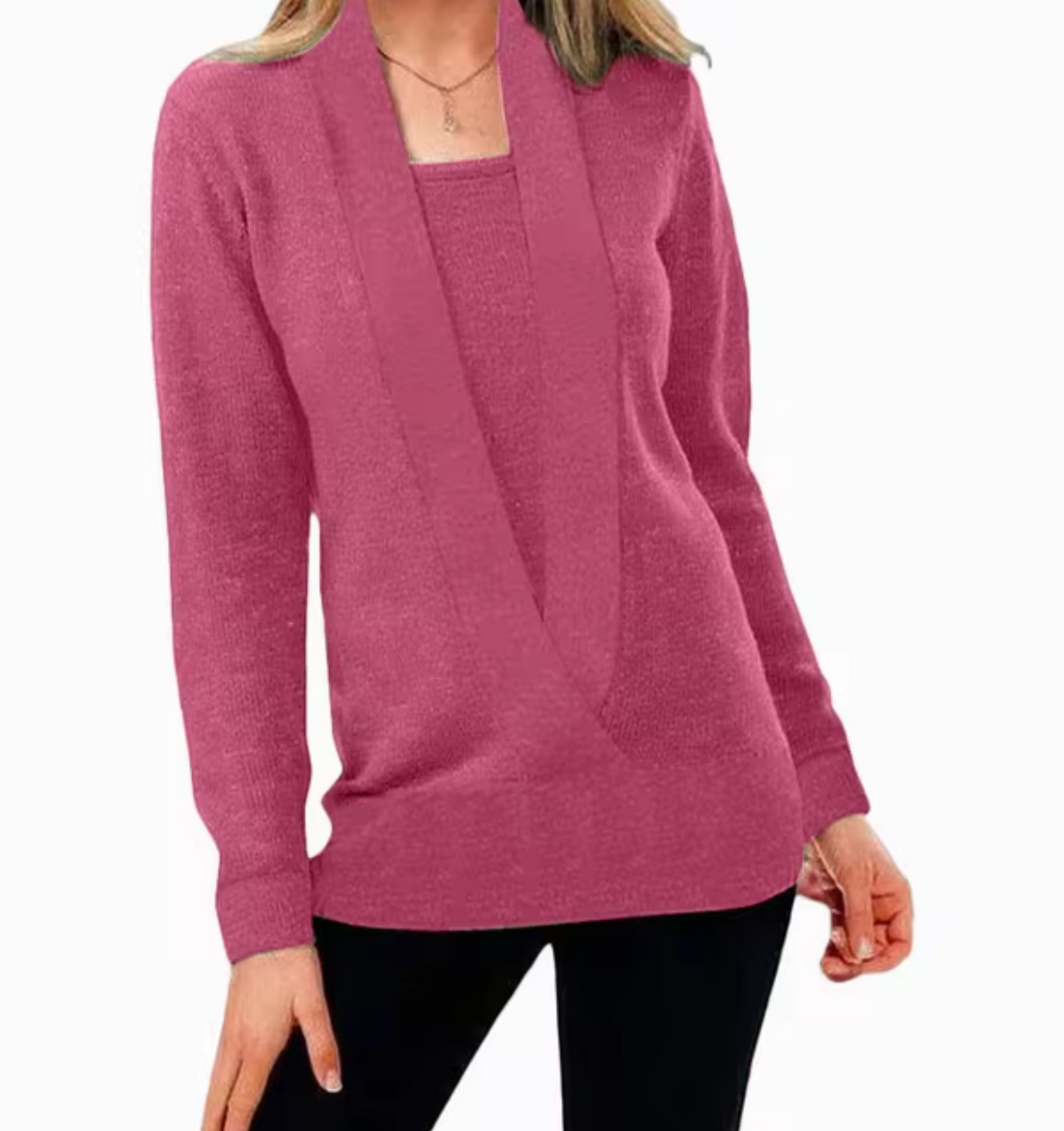 Martha – Knitted Deep V-neck Sweater