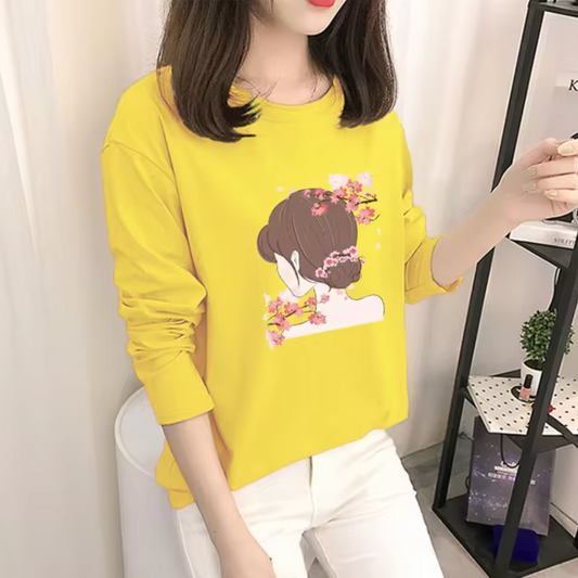 Charm - Cotton Yellow Long-sleeved Shirt