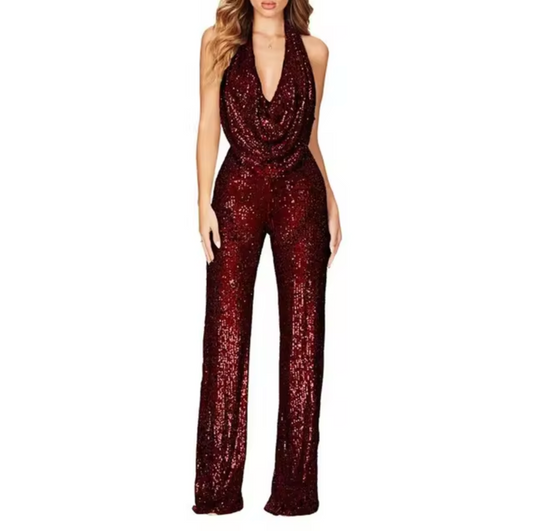 Vicki – Halterneck Sequins Jumpsuit