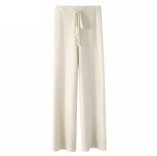 Venice – Wide-leg Wool Knit Trousers