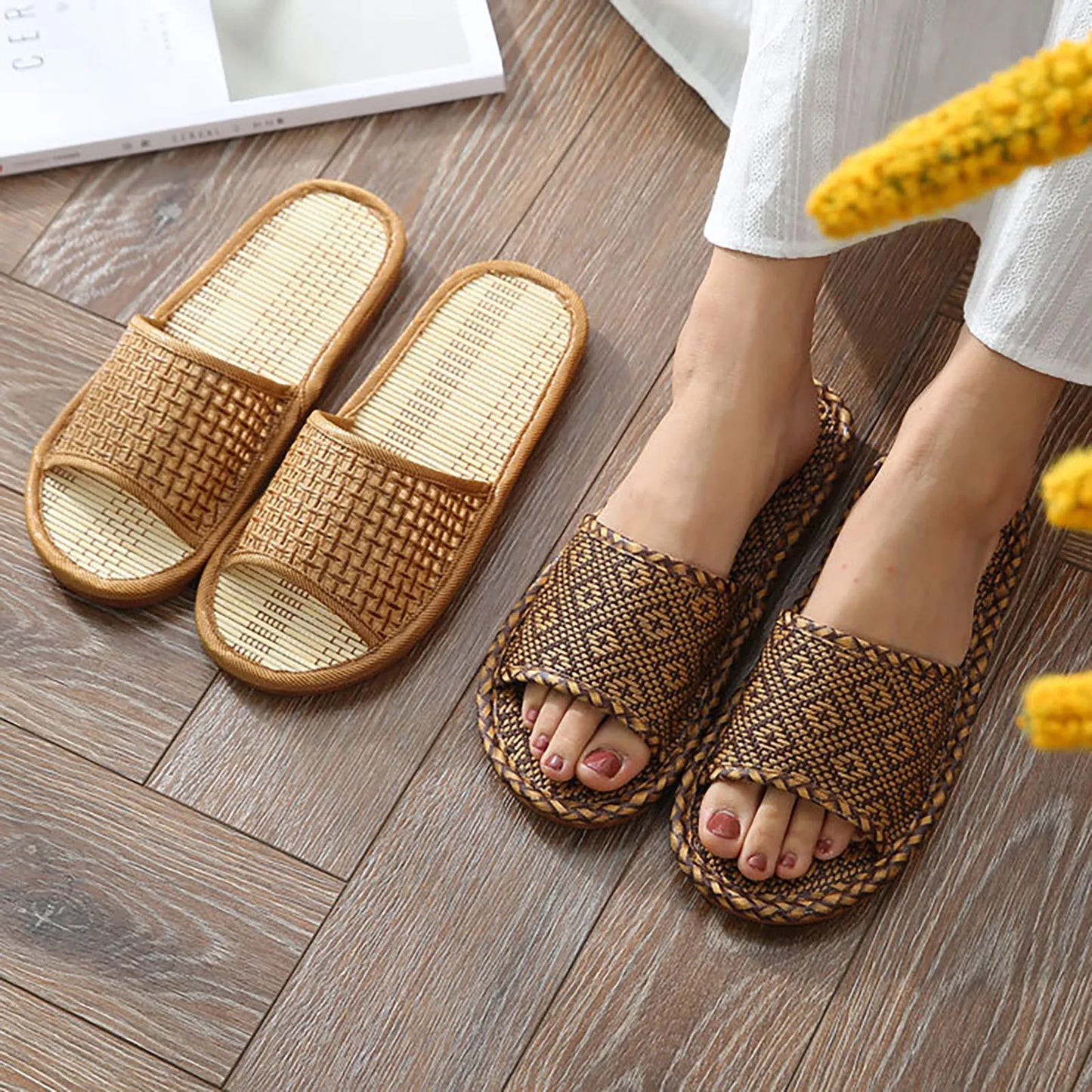 Marge – Rattan Slippers