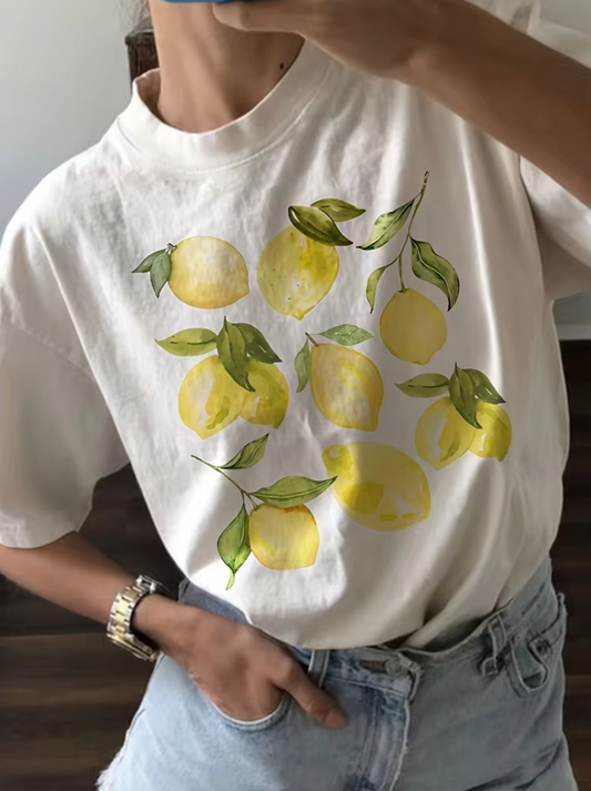 Mikhaela – Lemon Fruit Print T-shirt