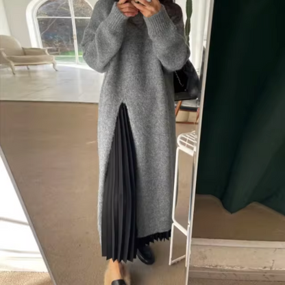 Omi – Long-sleeved Wool Knit Sweater Dress