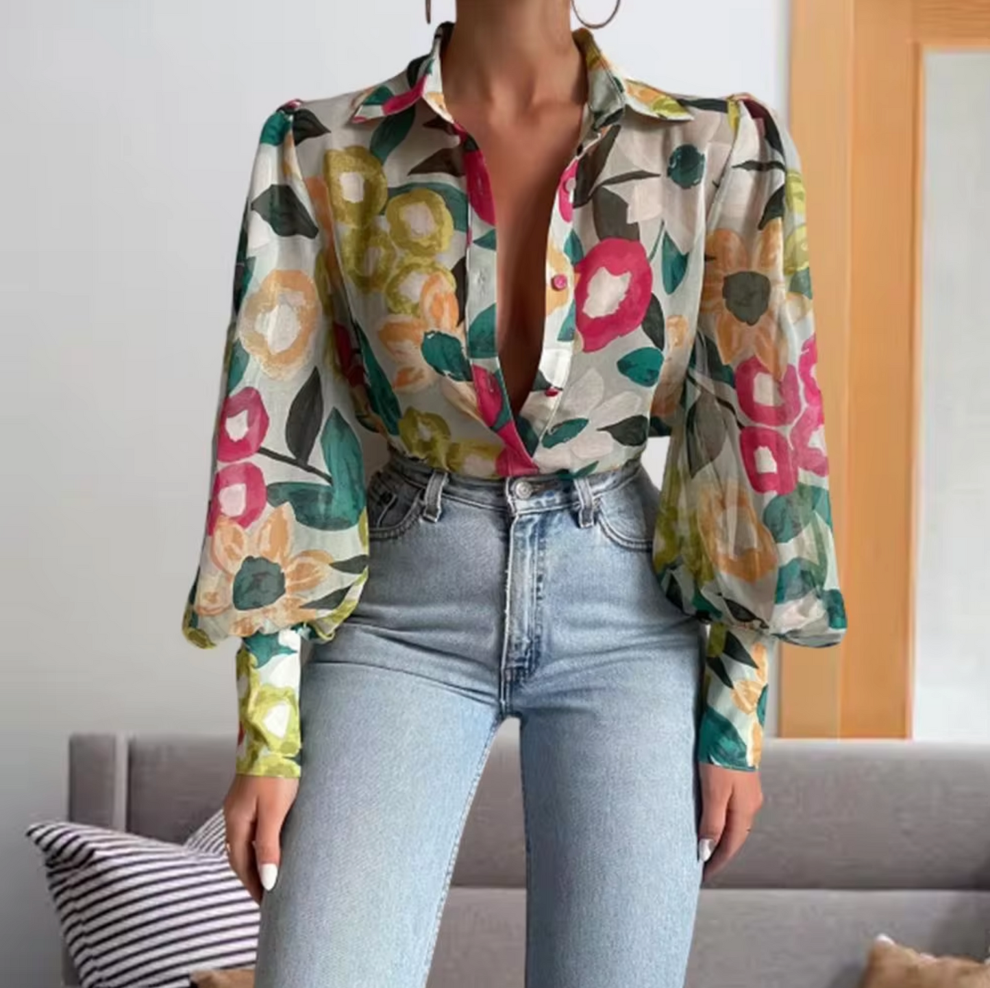 Florence – Long Sleeve Floral Blouse