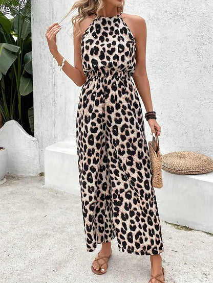 Lita – Leopard Print Halter Neck Jumpsuit