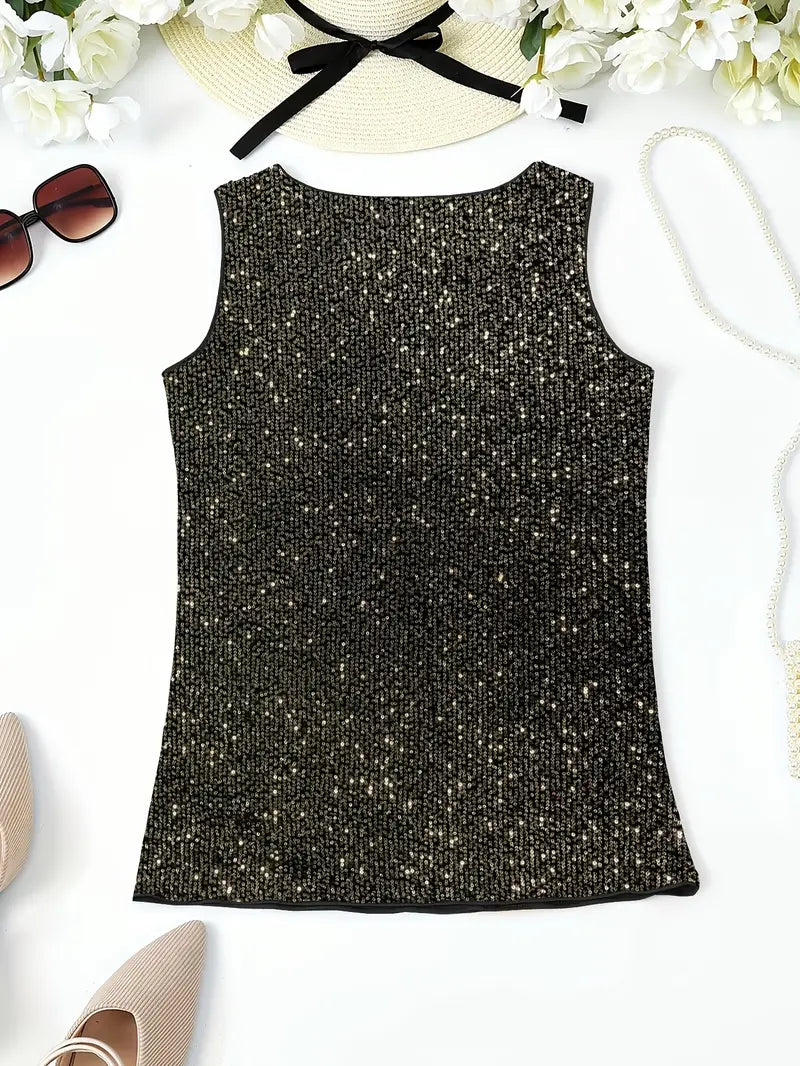 Uma – Elegant Sequined Sleeveless Top