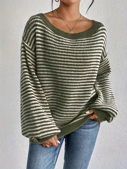 Elly - Knitted Puff Sleeves Sweater