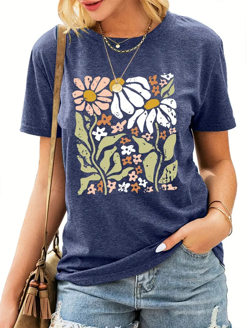 Frauke - Boho Floral Print T-shirt