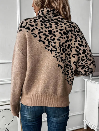 Zoila – Knitted Leopard Print Sweater