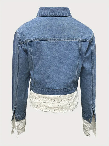 Sonnet – Cotton Denim Lace Jacket