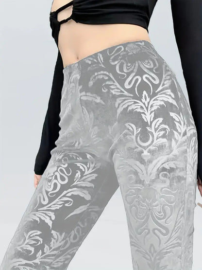 Lynna – High-waist Gothic Print Pants