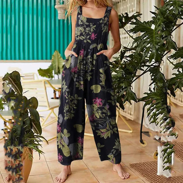 Arlene - Printed Sleeveless Square Neck Jumpsuit