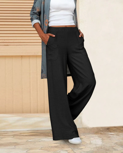 Rue - Mid-length Wide-Leg Trousers