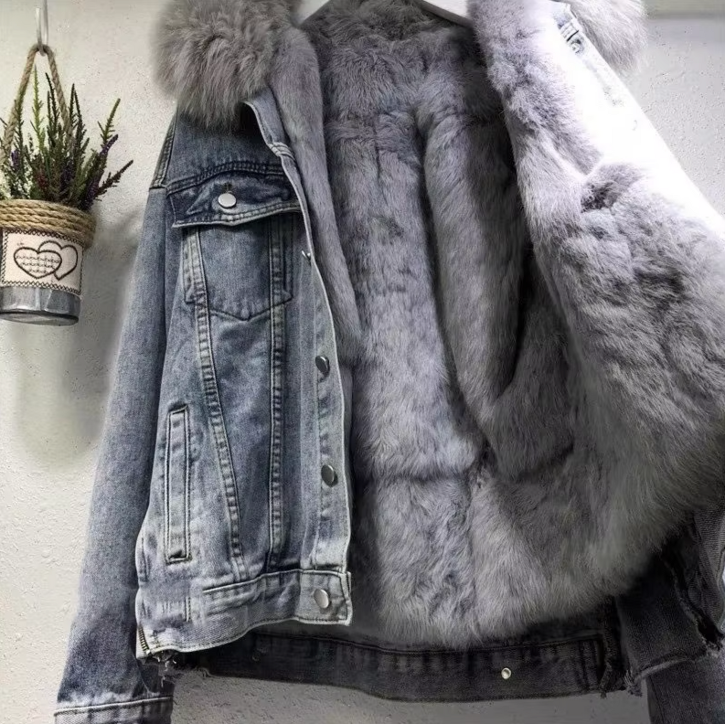 Victoria - Denim Plush Cotton Jacket