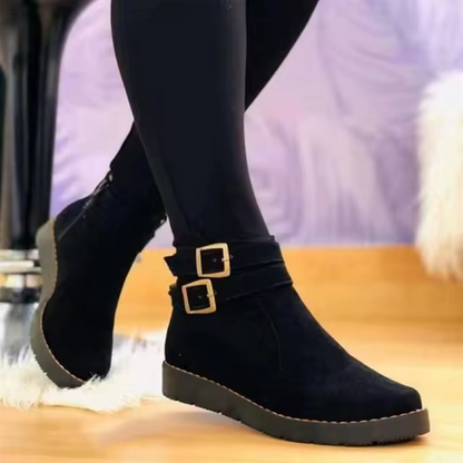 Blanche - Vintage Buckle Straps Boots